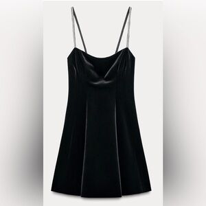 Zara Black Velvet Mini Dress